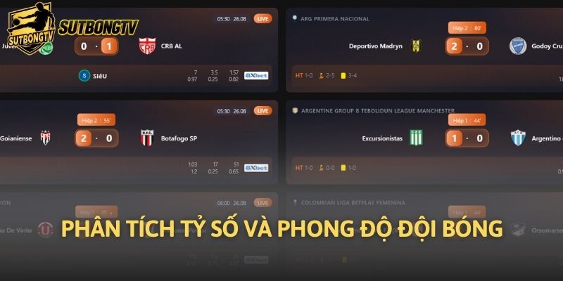 Phân tích tỷ số và phong độ đội bóng